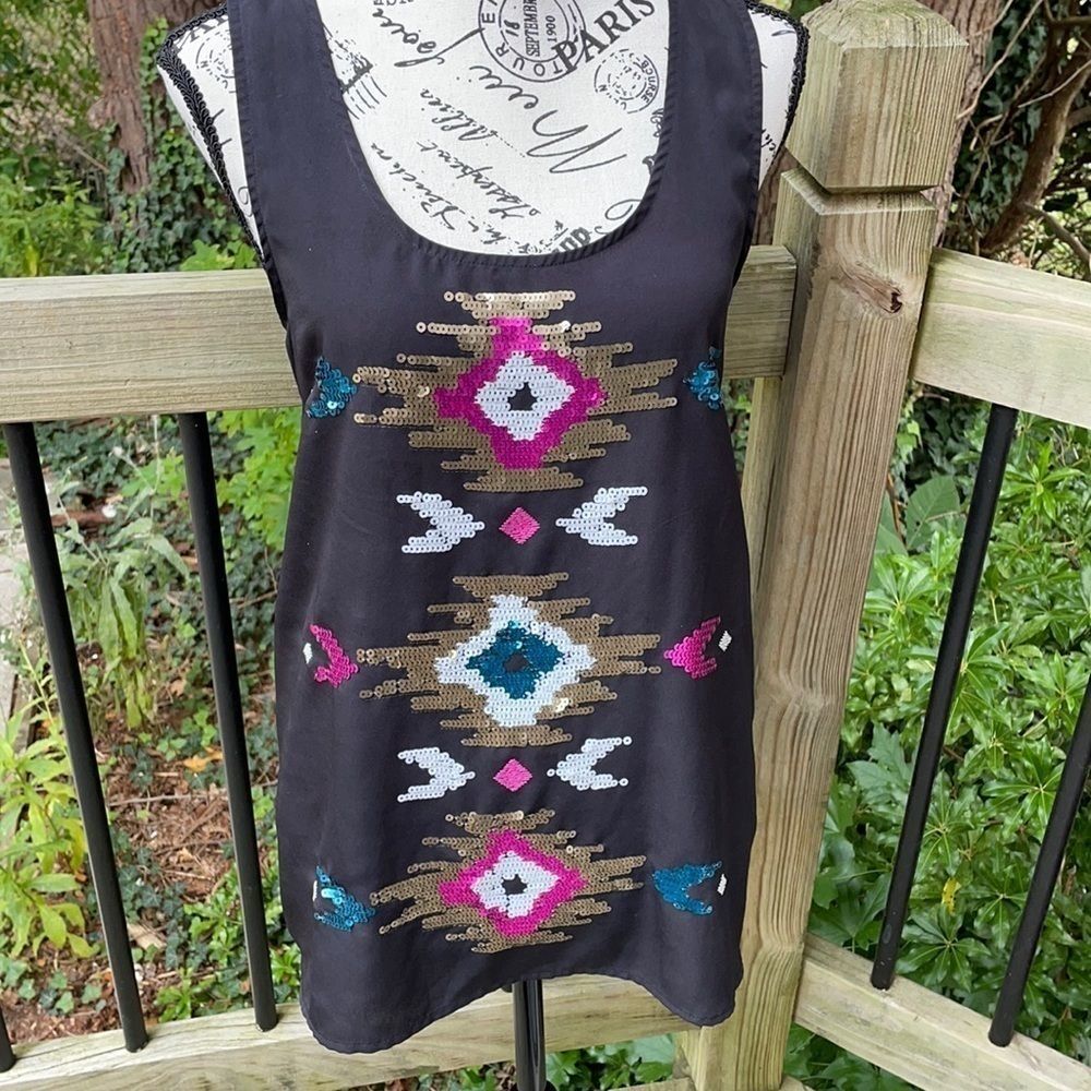 3 ❤️ $30 Rock & Republic black racer back top size S